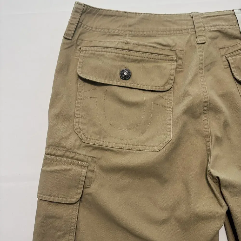 TRUE RELIGION FLAP POCKET CARGO SHORTS MEN'S SIZE 33 WAIST INSEAM 12